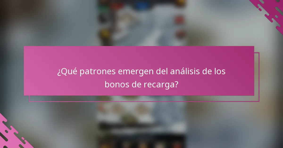 ¿Qué patrones emergen del análisis de los bonos de recarga?
